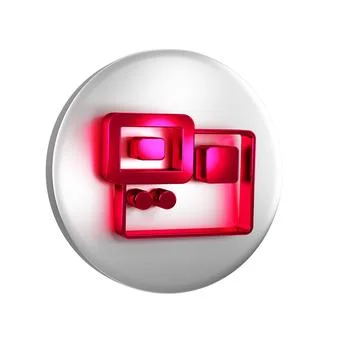 Red Action extreme camera icon isolated on transparent background. Video ca.. 스톡 일러스트