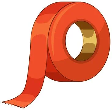 Red Adhesive Tape Roll Vector Illustration on White Background Stock Illustration