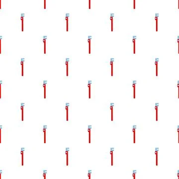 Red adjustable pipe wrench tool seamless pattern Stock Illustration