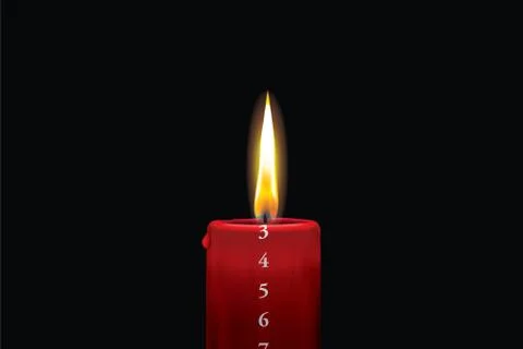 Red advent candle - december 3rd Stock Illustration