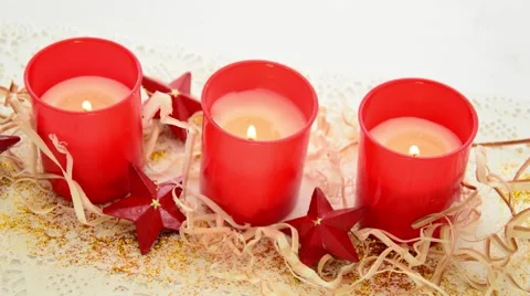 Red advent wreath Stock Footage 44192968