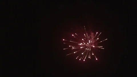Red aerial Fireworks Video stock 99520337