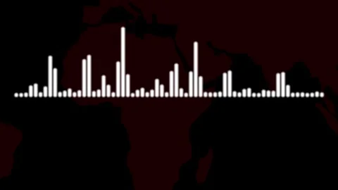 Red Africa Map Audio Waveform Animation Stock Footage 343932768
