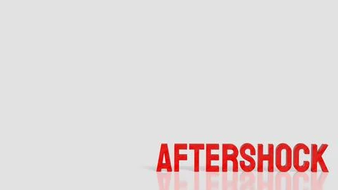 Red Aftershock Text Standing On Clean Background 3d render. Stock Illustration