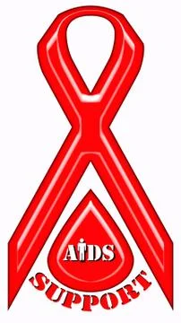Red AIDS Ribbon Icon Stock Illustration
