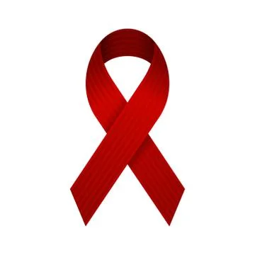 Red AIDS Ribbon Icon. Vector Stock Illustration
