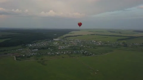 Red air balloon in the sky Stock Footage 108369574