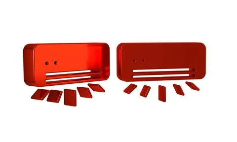 Red Air conditioner icon isolated on transparent background. Split system a.. Illustrazione stock