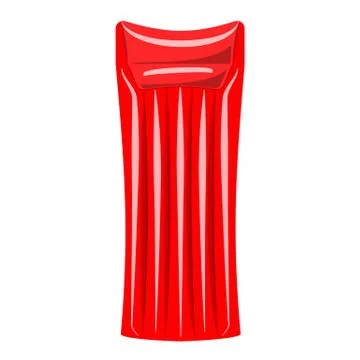 Red air pool floating water mattress. Stock Illustration