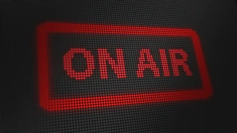 Red "ON AIR" Sign Blinking Light On LED Display Stock Footage 118213195