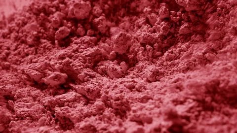 Red airflow disrupting powder surface for blush concept Stock Footage 341840294