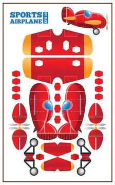 Red airplane. Stock Illustration