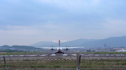 Red airplane take off Video stock 122847802