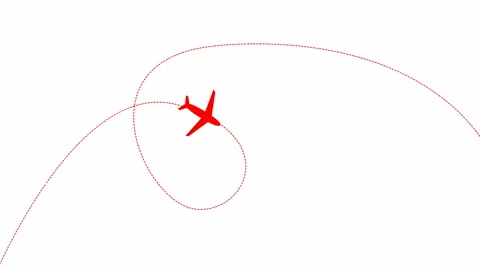 Red airplane white Stock Footage 195439703
