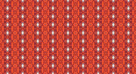 Red Ajrak Pattern, Vector Illustration Stock Illustration