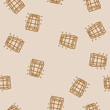 Red alarm alert line vector seamless pattern Stock Illustration