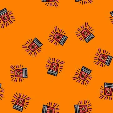 Red alarm alert vector seamless pattern イラスト素材