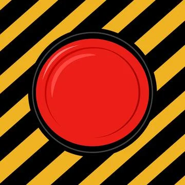 Red Alarm Button. Emergency stop button. Disaster protection Illustrazione stock
