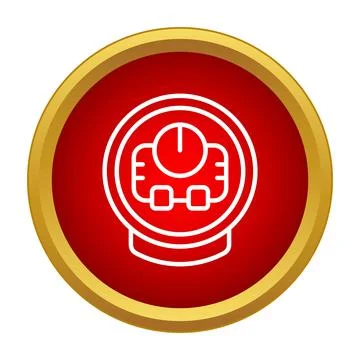 Red alarm button icon with security details Illustrazione stock