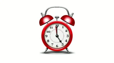 Red Alarm clock Alpha matte Stock Footage 22183818