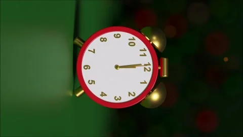 Red alarm clock on a blurred background with falling stars. The concept of t 動画素材 231020960