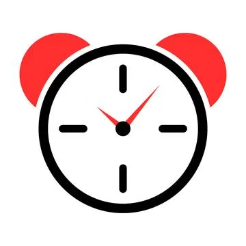 Red Alarm Clock Icon Vector Illustration Stock Illustration