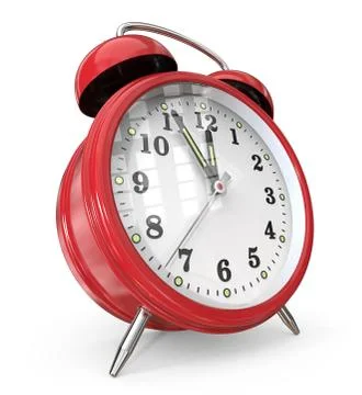 Red Alarm Clock. Illustrazione stock