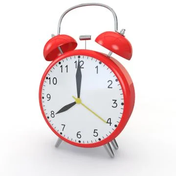Red alarm clock on an isolated background Stock Illustration