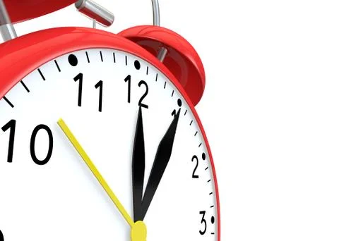 Red alarm clock on an isolated background Stock Illustration