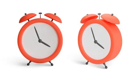 Red alarm clock isolated on white background. Vector illustration Stock Illustration