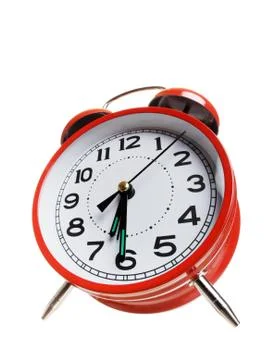 Red alarm clock Foto stock