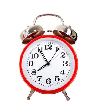 Red alarm clock Stock Photos