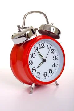 Red alarm clock Stock Photos