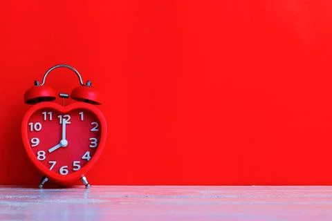 Red alarm clock Stock Photos