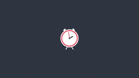 Red alarm clock ticking animation against a dark background Stock Footage 346430882