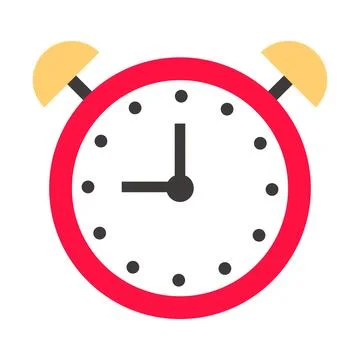 Red alarm clock vector icon. This illustration is ideal for expressing aler.. Stock Illustration