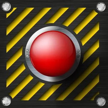 Red alarm shiny button Stock Illustration