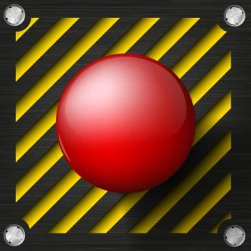 Red alarm shiny button Stock Illustration