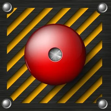 Red alarm shiny button Stock Illustration