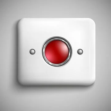 Red alarm shiny button Stock Illustration
