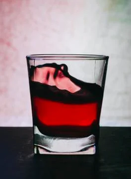 Red alcohol coctail Stock Photos