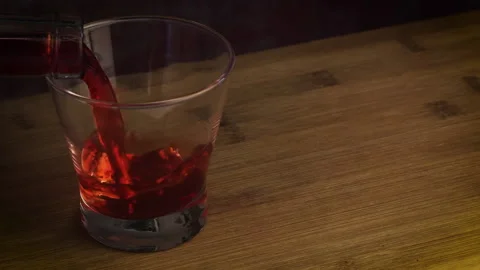 Red alcohol drink. Stock Footage 238853994