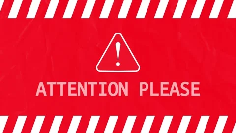 Red Alert Attention Warning Animation, Warning sign red and white stripes Stock Footage 310797391