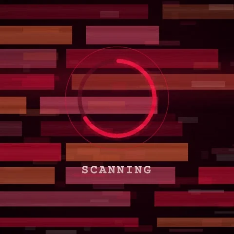 Red alert on black crt scanline sweep animation, glitch motion background Stock Footage 346233452