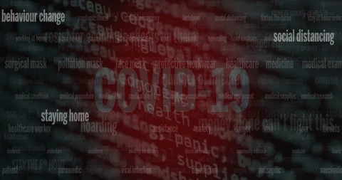 Red alert coronavirus video background with texts Stock Footage 128406890