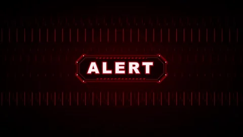 Red alert digital warning sign: futuristic hud interface motion for cyber s.. Stock Footage 337562198