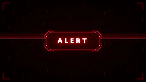 Red alert digital warning sign hud interface motion for cyber security and .. Stock Footage 337562221
