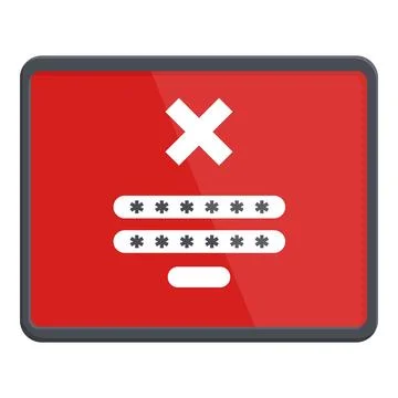 Red alert error password icon cartoon vector. User access denied Stock Illustration