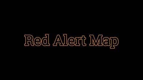 Red Alert Map Text Animation Appearing Over A Dark Background With A Cinematic Stock Footage 338327340