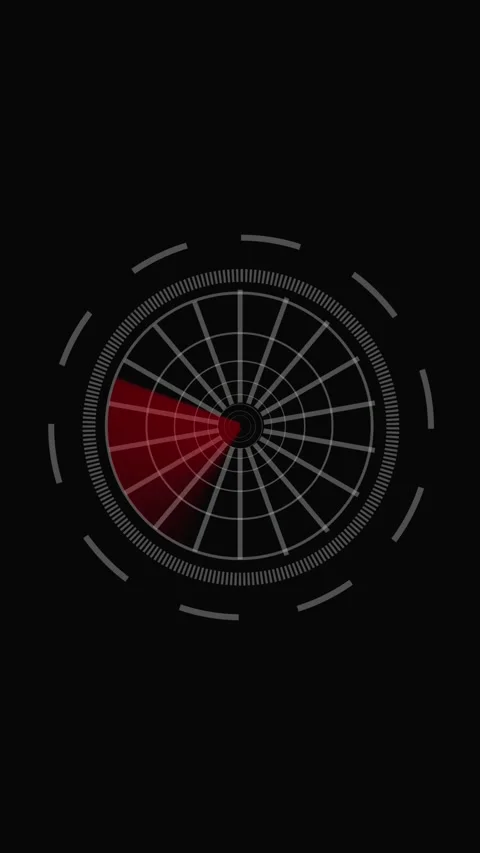 Red alert radar scan animation vertical video. Futuristic HUD interface loa.. Stock Footage 321721670